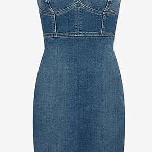 Express Sweetheart Neckline Corset Medium Denim Sheath Dress
